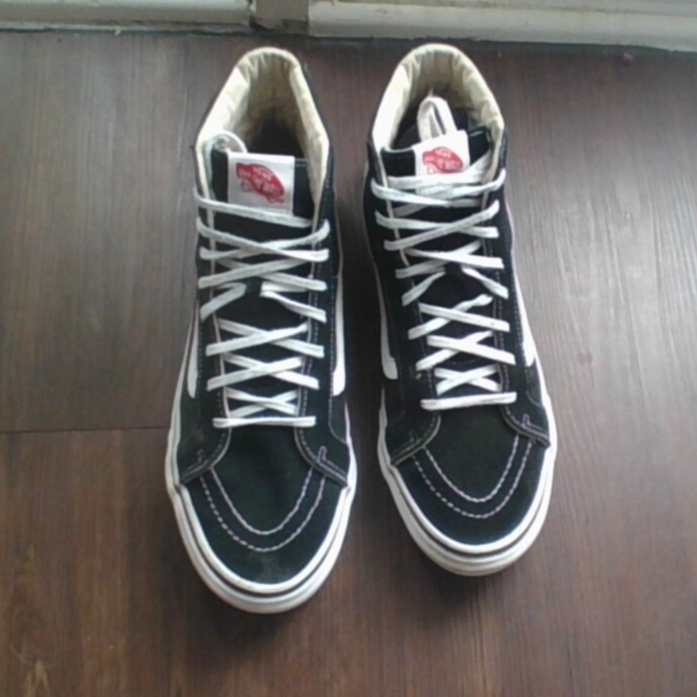 Vans Black and White High-Top Sneakers